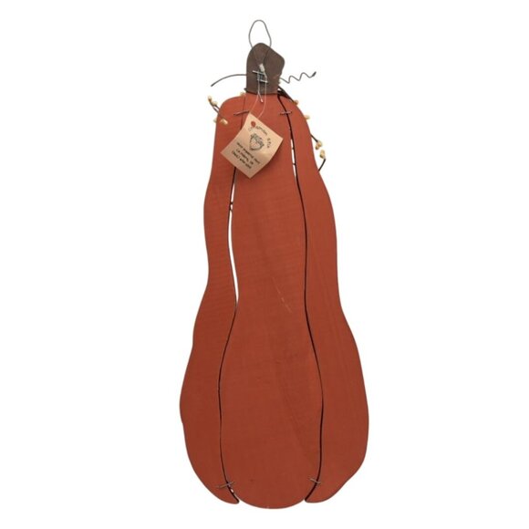 Decorative Wooden Pumpkin Jack O Lantern Wall Hanging 18" - Picture 2 of 3